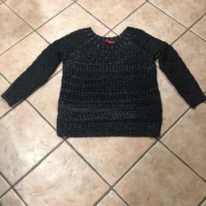 Black and metallic silver sweater